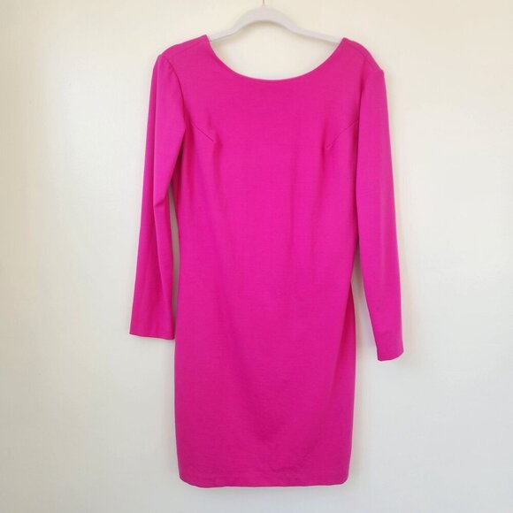 AMANDA UPRICHARD Hot Pink Cutout Back Bow Dress Large - Picture 2 of 7